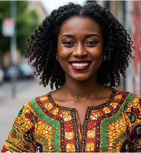 Woman in traditional colorful dress
